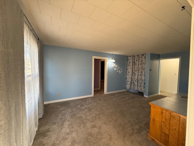 interior space featuring baseboards and carpet floors