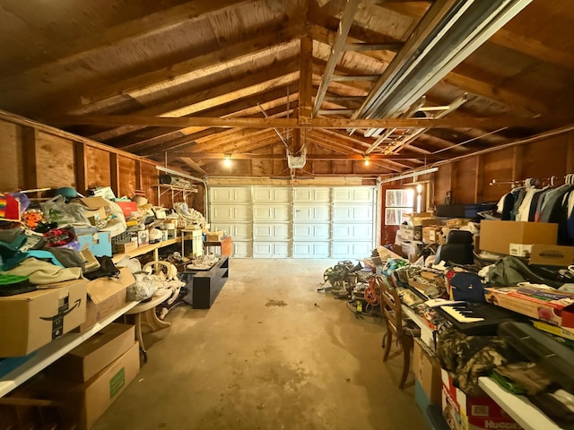 storage room with a garage