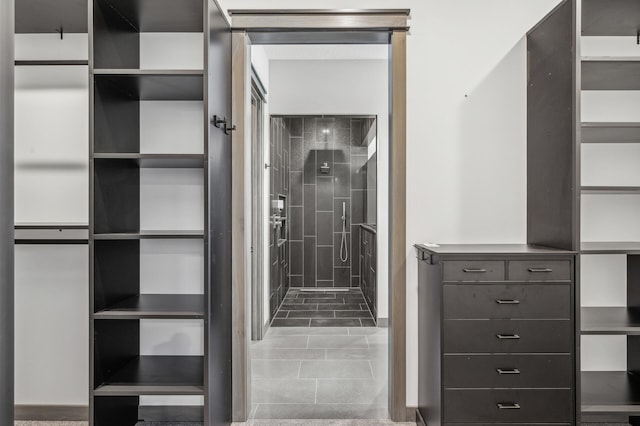 bathroom with a shower stall