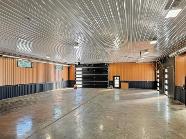 garage featuring metal wall