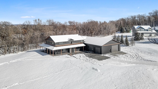 view of snowy aerial view