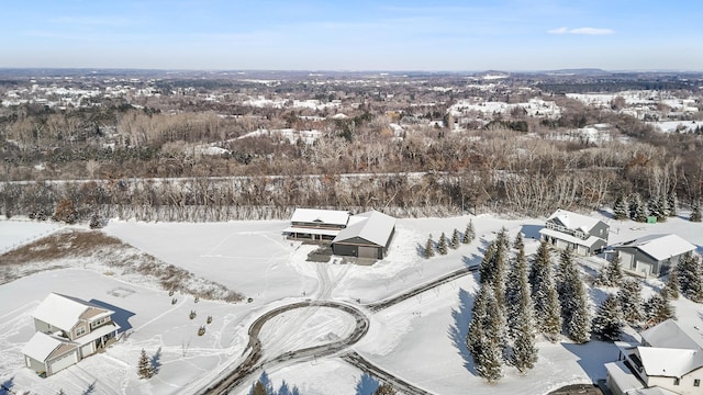 view of snowy aerial view