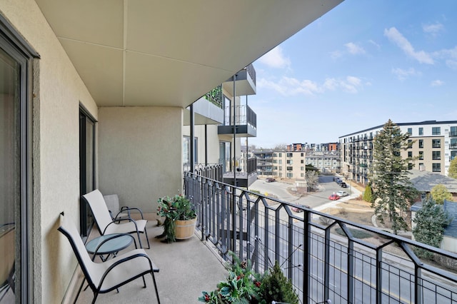 balcony with a city view