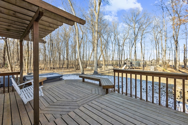 deck with a playground