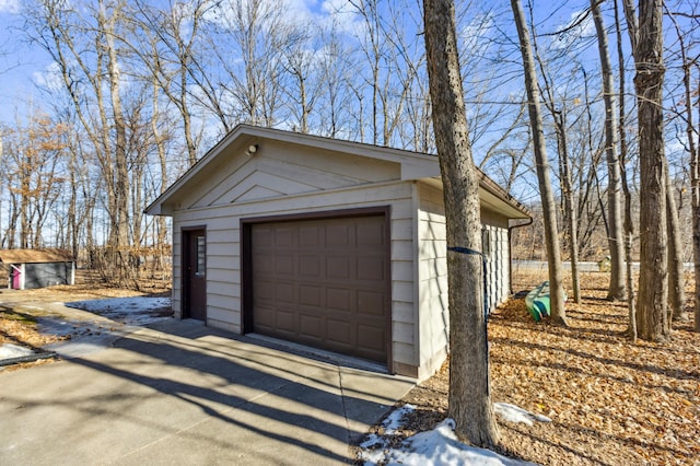 view of garage