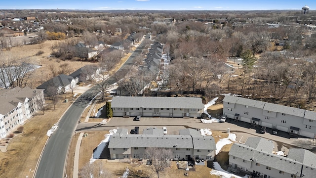 birds eye view of property with a residential view