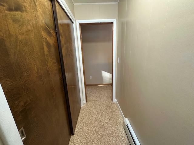 corridor featuring baseboard heating