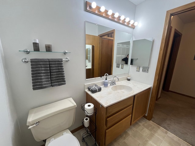 bathroom with toilet and vanity