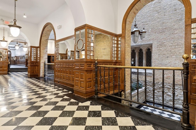 corridor with a towering ceiling