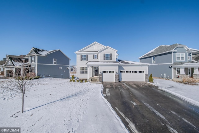 front of property featuring a garage