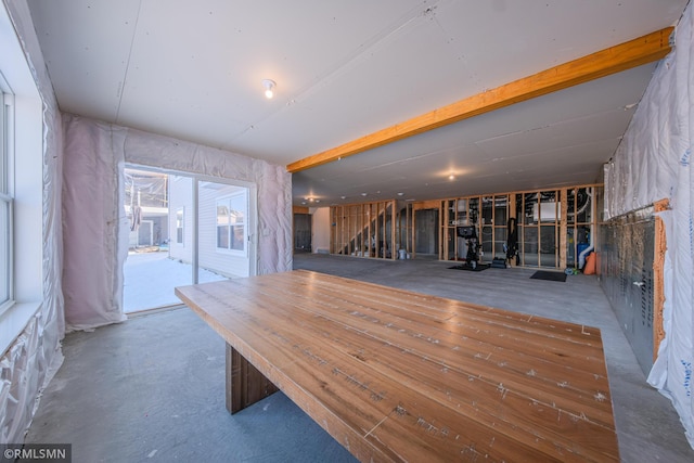 view of unfurnished dining area