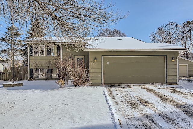 view of front of home with a garage