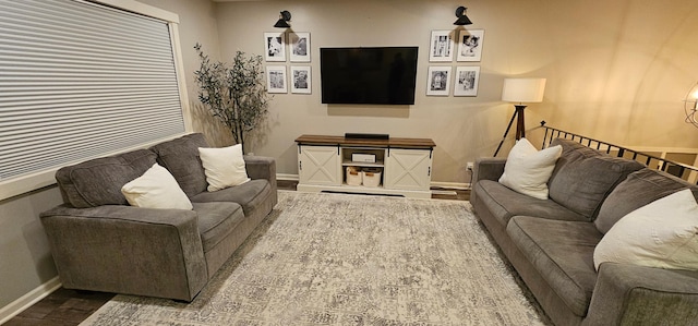 living room featuring hardwood / wood-style floors