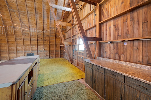 view of unfinished attic