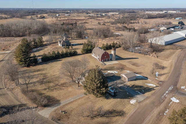 aerial view featuring a rural view