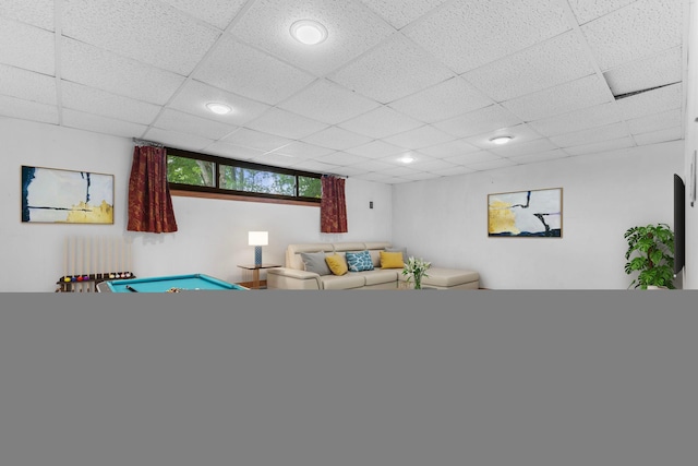 1697 Shore Dr, Arthur Twp, MN 55051 - recreation room featuring a drop ceiling, recessed lighting, and pool table