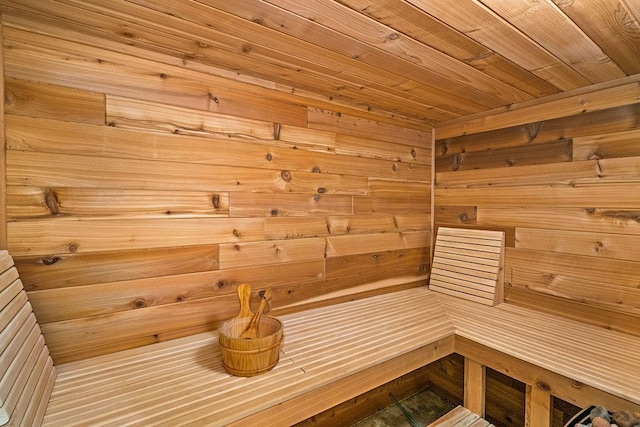 view of sauna