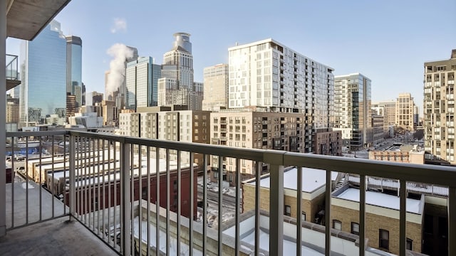 balcony with a view of city