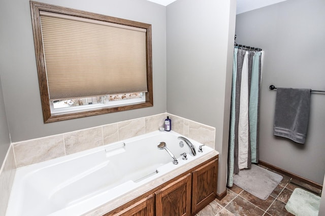 bathroom featuring a tub