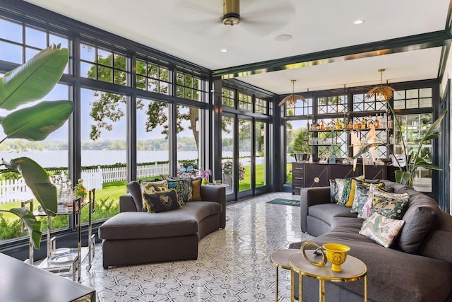 20100 Lakeview Ave, Deephaven, MN 55331 - sunroom / solarium with a water view