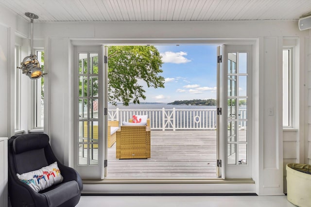 20100 Lakeview Ave, Deephaven, MN 55331 - doorway to outside featuring a water view