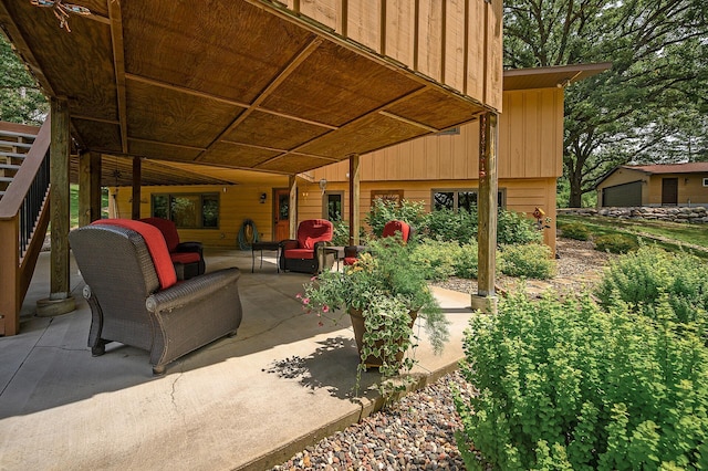 view of patio / terrace with an outdoor living space