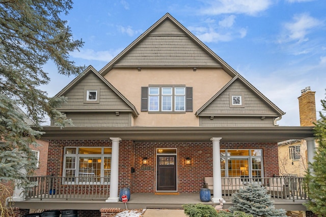 view of front of house with covered porch