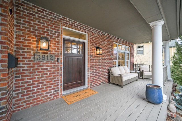 wooden deck with a porch