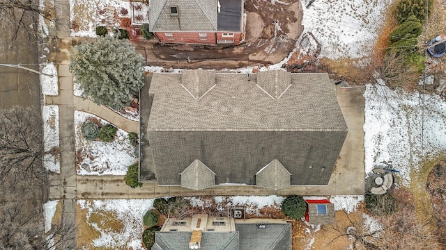 view of snowy aerial view