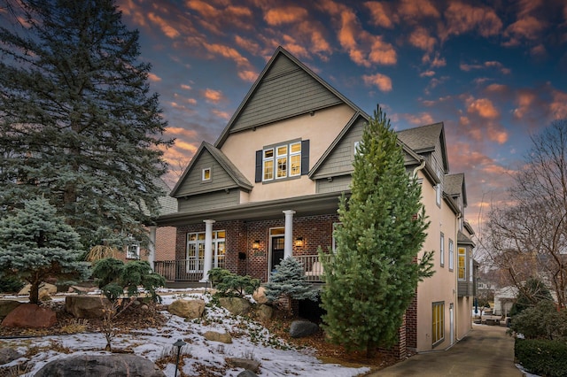 view of front of home with a porch