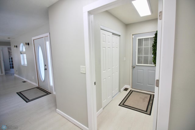 entryway featuring light wood-type flooring