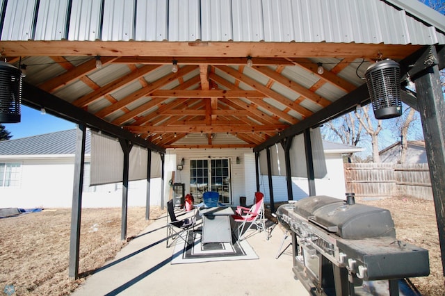 view of patio / terrace with a gazebo and grilling area