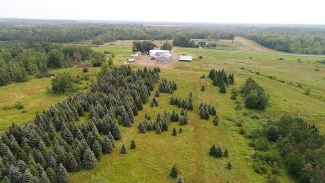 aerial view featuring a rural view