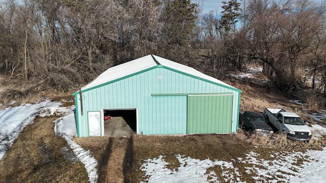 view of snow covered structure