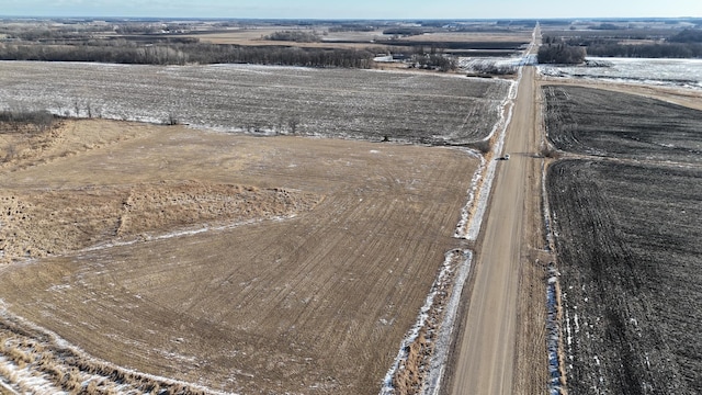 birds eye view of property featuring a rural view