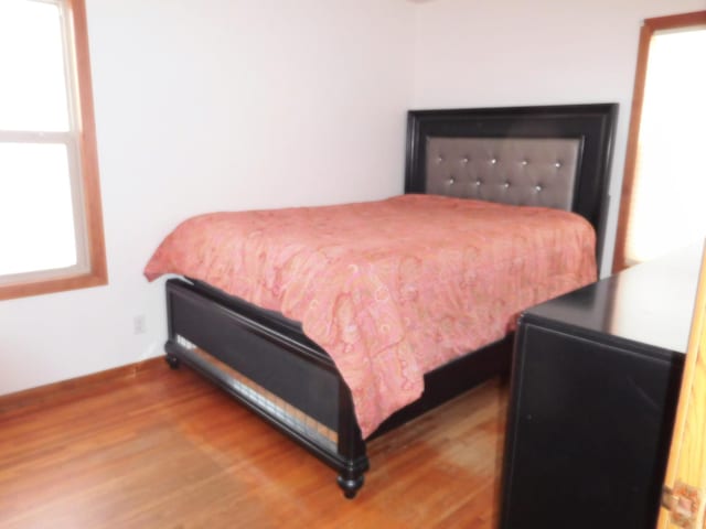 bedroom featuring wood-type flooring