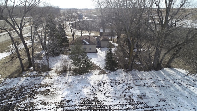 view of snowy aerial view