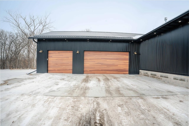 view of garage