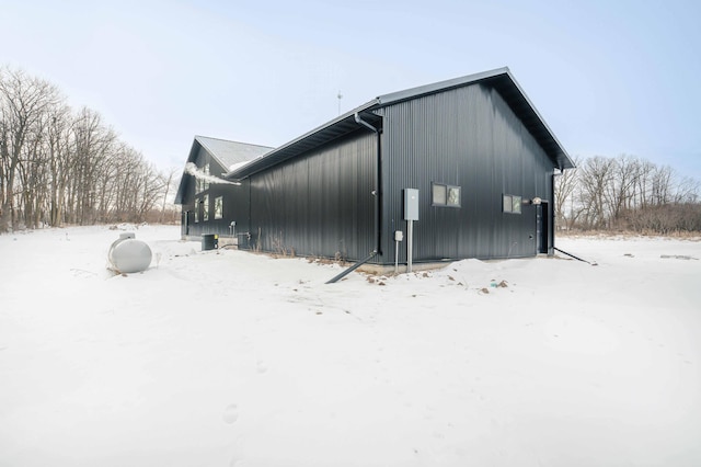 view of snow covered structure