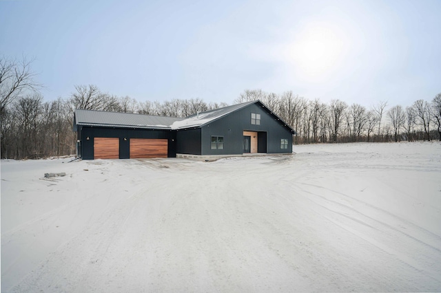 exterior space with a garage