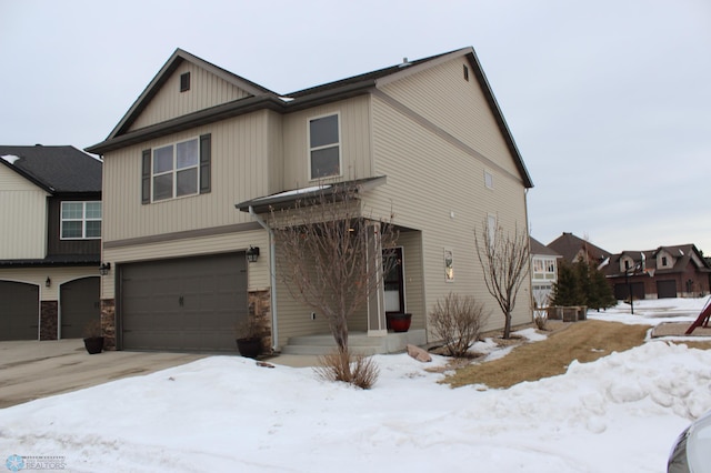 view of front of house with a garage