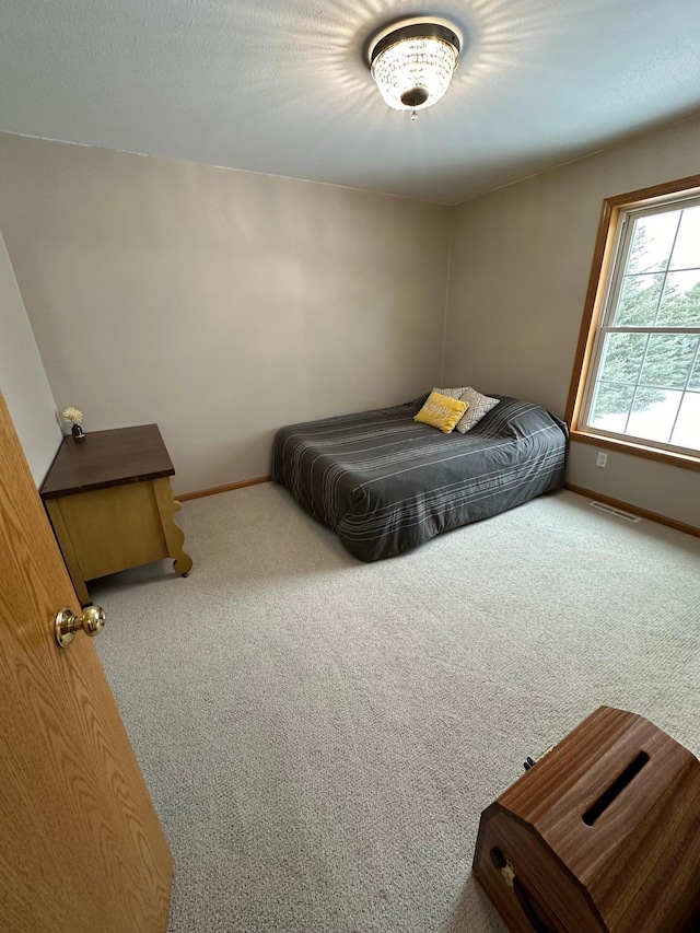 bedroom with carpet