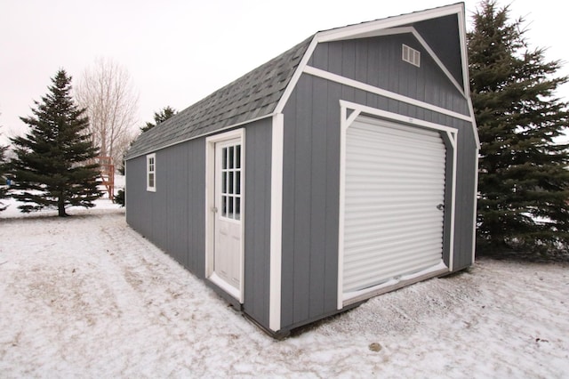 view of outdoor structure with a garage