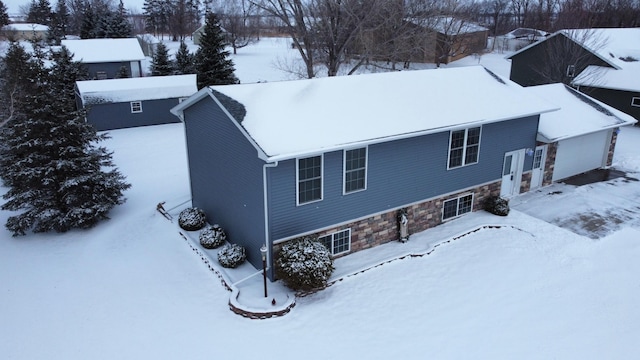 view of snowy aerial view