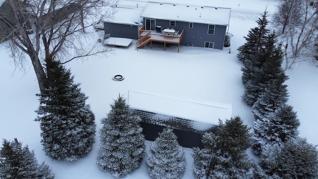 view of snowy aerial view