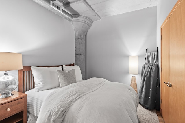 bedroom featuring light hardwood / wood-style flooring