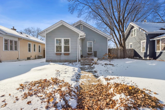 view of front of home with fence