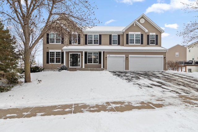 view of property with a garage