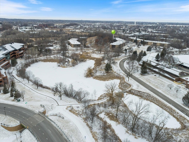 view of snowy aerial view