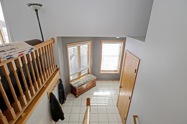 interior space with light tile patterned flooring